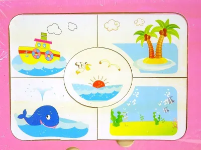 Puzzle druri edukativ, 4 figura, shumëngjyrësh - 2