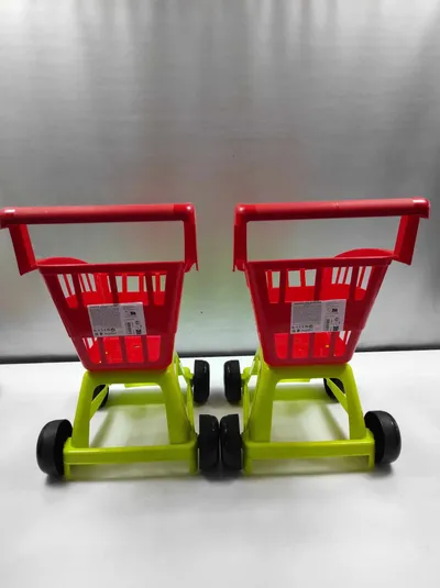 Karrocë lodër supermarket Ecoiffier Empty, plastike, me 4 rrota, e kuqe jeshile - 2