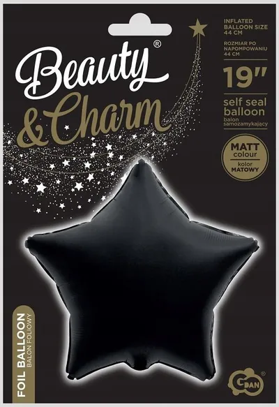 Balonë folie Godan B&C Star, 19", yll, e zezë matte - 2