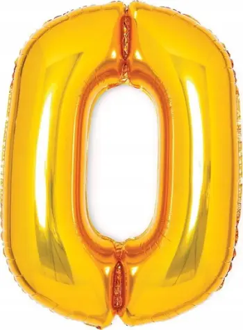 Balonë dekorativ me helium Ari, numri 0, 47x66 cm