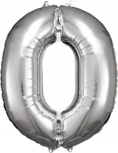 Balonë folie Amscan Super Shape 0, 66 x 88 cm, argjendtë - 1