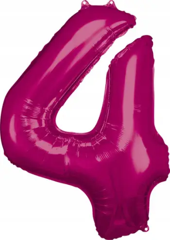 Balonë folie numri 4 Riethmüller, 66x88 cm, rozë