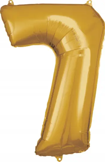Balonë folje Amscan Super Shape, numri 7, 58 x 88 cm, ari