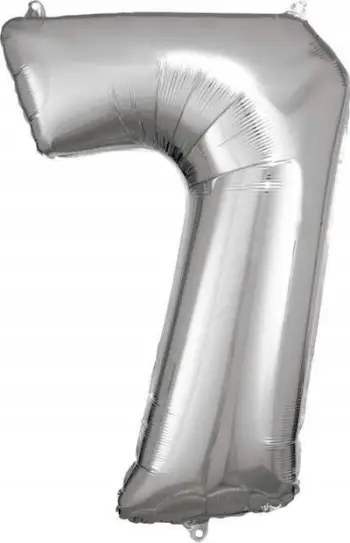 Balonë me fletë Amscan Super Shape, numri 7, 58 x 88 cm, argjend