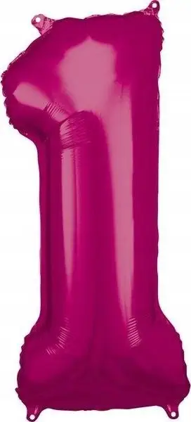 Balonë me helium Riethmuller numri 1, folie, rozë