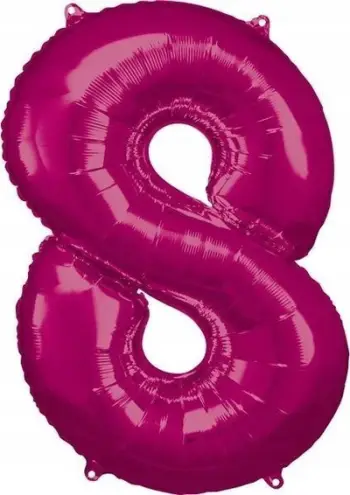 Balon folie Riethmller numri 8, 53x83 cm, rozë