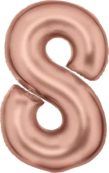 Balonë heliumi me foli numri 8, 86 cm, satin rose gold