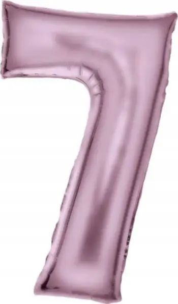 Ballon heliumi numër 7 satin pastel rozë, 86cm