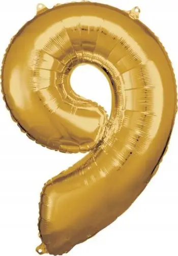 Balon folio Balnek SLO 88cm, numri 9, e artë