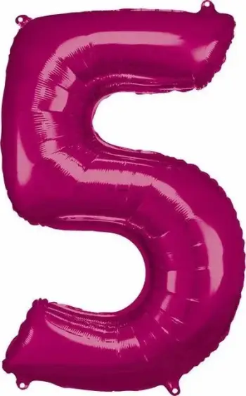 Balonë metalike Riethmüller numri 5, 58x86cm, rozë