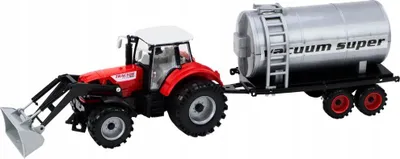 Lodër traktor me cisternë Leantoys, 58 cm, plastikë, i kuq - 2