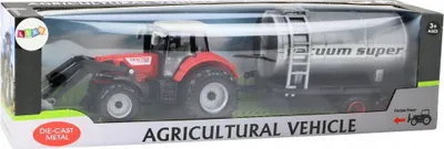 Lodër traktor me cisternë Leantoys, 58 cm, plastikë, i kuq - 4