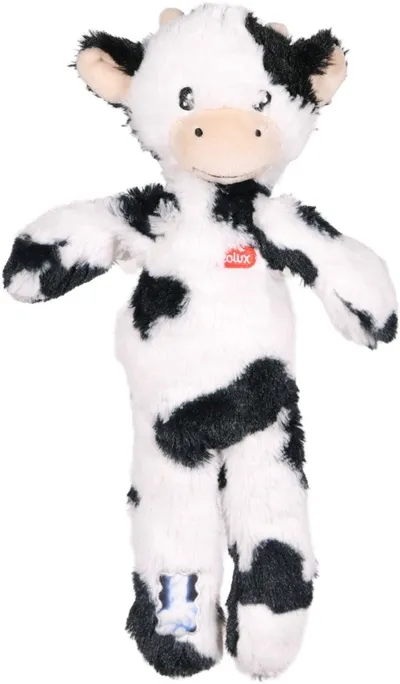 Lodër pelushi për qen Zolux Isache Cow, 33 cm, me fishkëllimë, bardh e zezë - 1