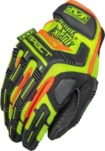 Doreza pune Mechanix Wear M-Pact Hi-Vis, antindarje, mbrojtje goditjesh, jeshile e zezë
