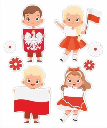 Stickers dritareje LearnHow Double Sided Patriotic 02, set 8 copë, shumëngjyrëshe