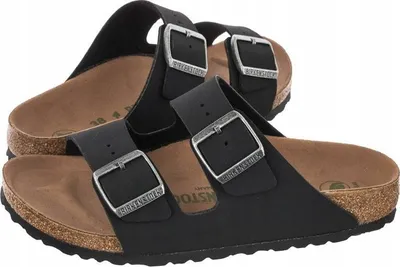 Sandale Birkenstock Arizona BS 1019057, unisex, me 2 rripa, të zeza - 1