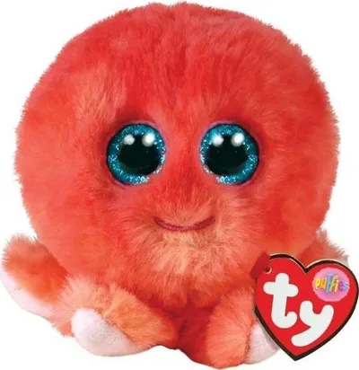 Lodër pelushi Ty Puffies Sheldon the Octopus, oktapod, i vogël, ngjyrë korale - 1