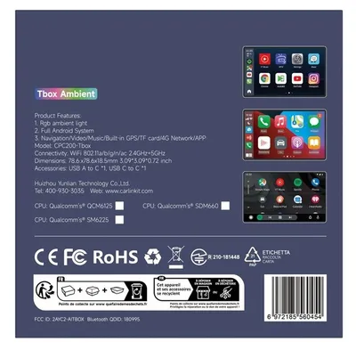 Adapter CarPlay Android Auto Carlinkit Tbox Ambient RGB, Android 13, 4GB 64GB, i zi - 11
