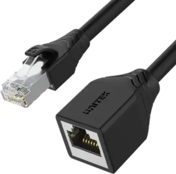 Kabllo zgjatëse Ethernet Unitek C1896BK-1M, RJ-45 M-F, Cat.6 STP, 1m, e zezë