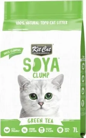 Rërë higjienike për mace Kit Cat SoyaClump Green Tea, sojë natyrale, 7L, jeshile - 2