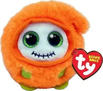 Pelush top Ty Puffies Griffin the Ghoul, i butë, dekor Halloween, shumëngjyrësh