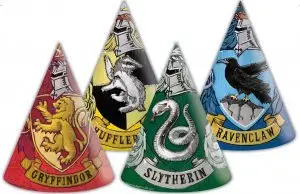 Kapele feste Harry Potter, karton, set 6 copë, shumëngjyrëshe