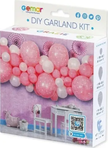 Set balonash Godan Balloon Garland DIY Baby Pink, 65 copë, rozë e hapur