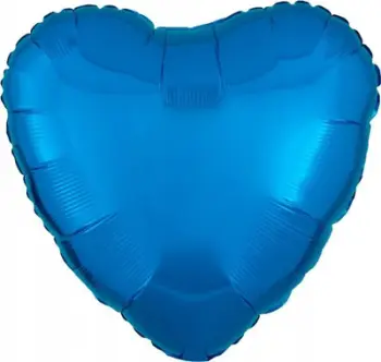 Balon zemër folio Metallic Blue, 43cm, blu metalike