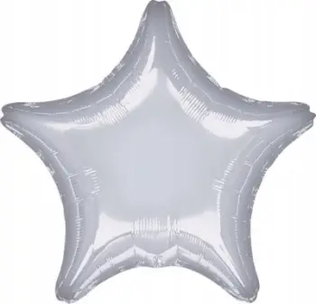 Balonë metalike në formë ylli, 18", argjend