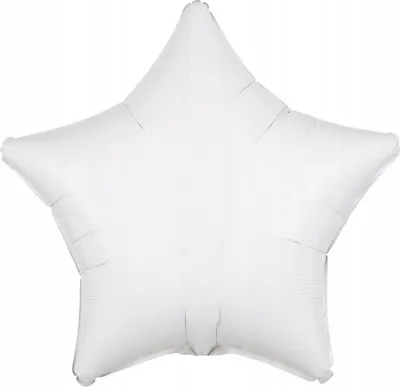 Balonë metalik në formë ylli, 48cm, e bardhë - 1