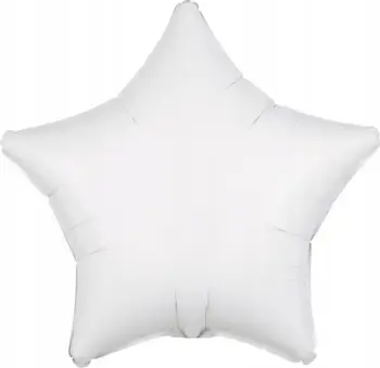 Balonë metalik në formë ylli, 48cm, e bardhë