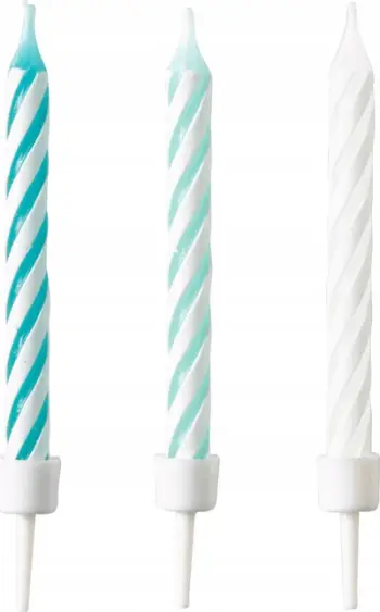 Qirinj torte Amscan 9904365 Aqua Glamor, set 10 copë, 7.5 cm, ngjyrë aqua