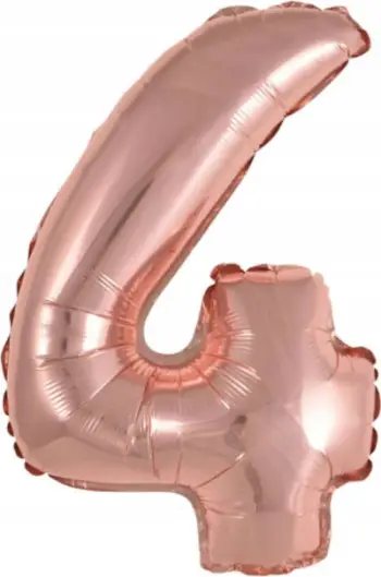 Ballon dekorativ mini numri 4, 32 x 40cm, rose gold