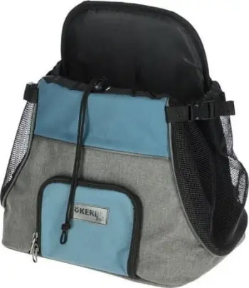 Çantë transporti për qen Kerbl Dog Carrier Bag, për pjesën e përparme, material Oxford, gri kaltëroshe