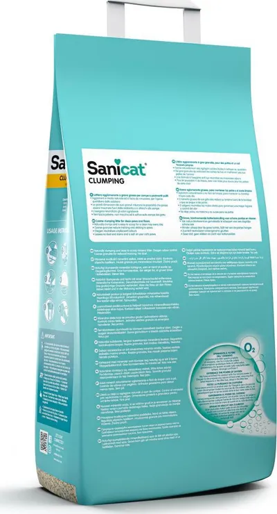 Rërë higjienike për mace Sanicat Clumping Unscented, 8L, pa aromë - 2