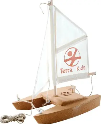 Set ndërtimi varkë katamaran HABA Terra Kids 306315, lodër lundruese, për fëmijë