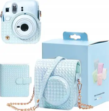 Set aksesorësh Loveinstant për Fuji Instax Mini 12, çantë mbrojtëse, album 64 foto, blu