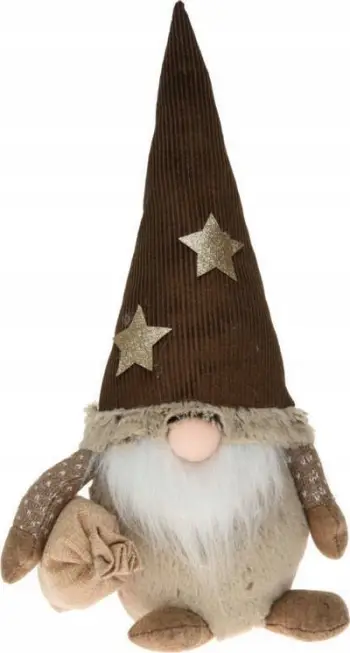 Figurë dekorative Christmas Leather, 45cm, pelushi, shumëngjyrëshe
