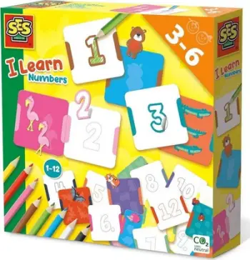 Set edukativ SES Creative I Learn Numbers 2 in 1, mësim numrash 1 12, për fëmijë