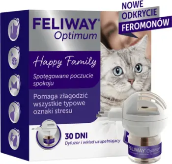 Difuzer me feromone për mace Feliway Optimum, set me rimbushje 48ml, për stres dhe ankth