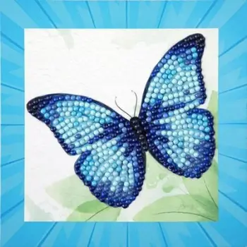 Set pune Diamond Painting Diamond Dotz Blue Butterfly, 13x13 cm, blu