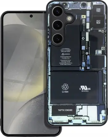 Mbrojtëse telefoni TECH për iPhone 15 Plus, xham i kalitur, skaje TPU, e zezë