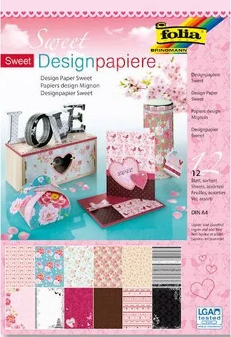 Bllok letra dekorative Folia Sweet, A4, 165 g, 12 fletë, shumëngjyrëshe - 1