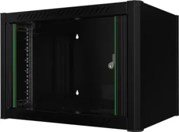 Kabinet rack muri Lanview RWM07U45BL, 7U, derë xhami, i zi