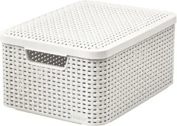 Kuti organizuese Curver Basket Style L, 30L, me kapak, bezhë