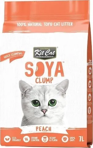 Rërë higjienike për mace Kit Cat Soya Clump Soybean, pjeshkë, 7L - 1