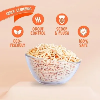 Rërë higjienike për mace Kit Cat Soya Clump Soybean, pjeshkë, 7L - 2