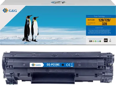 Toneri G&G Compatible Canon CRG128 CRG728 CRG328, mono, 2100 faqe, i zi - 1