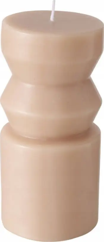 Qiri dekorativ Celona, parafinë, 14 x 6.5 cm, bezhë