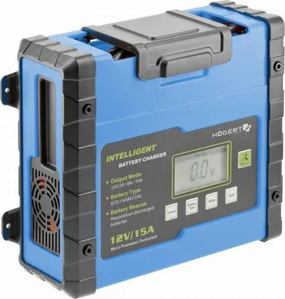 Karikues baterie Högert Technik HOGERT, 12V, 15A 300Ah, blu - 1